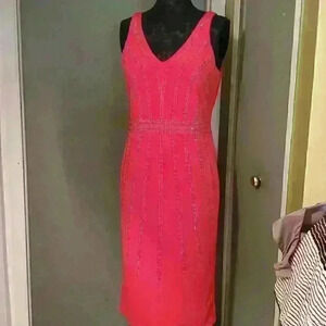 Carmen Red studded Dress sz Large